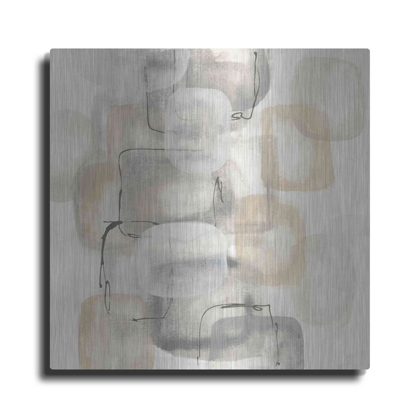 Luxe Metal Art 'Neutral Stacking I' by Chris Paschke, Metal Wall Art