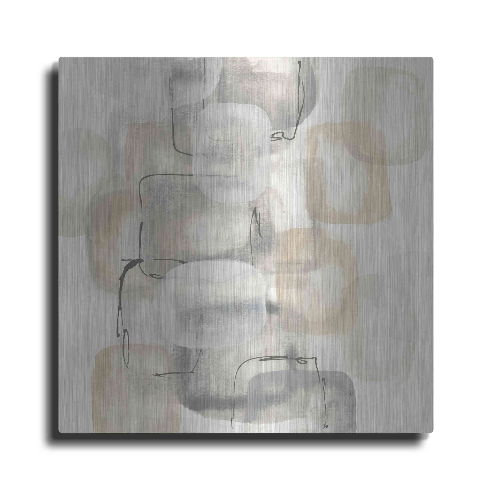 Luxe Metal Art 'Neutral Stacking I' by Chris Paschke, Metal Wall Art