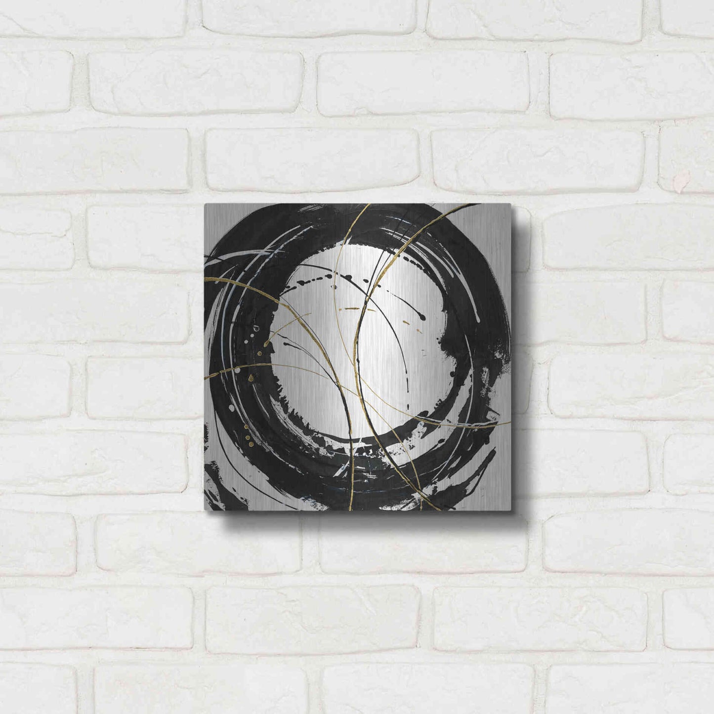 Luxe Metal Art 'Circular Web' by Chris Paschke, Metal Wall Art,12x12