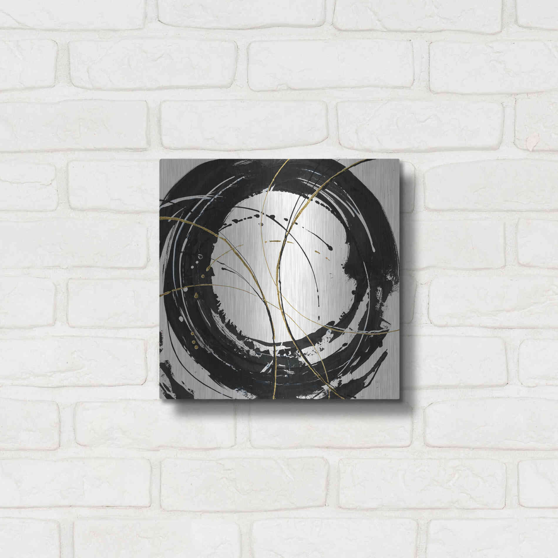Luxe Metal Art 'Circular Web' by Chris Paschke, Metal Wall Art,12x12