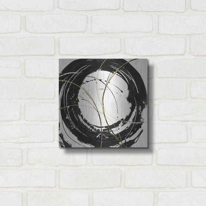 Luxe Metal Art 'Circular Web' by Chris Paschke, Metal Wall Art,12x12