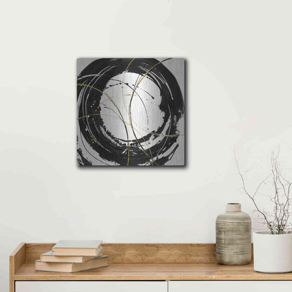 Luxe Metal Art 'Circular Web' by Chris Paschke, Metal Wall Art,12x12
