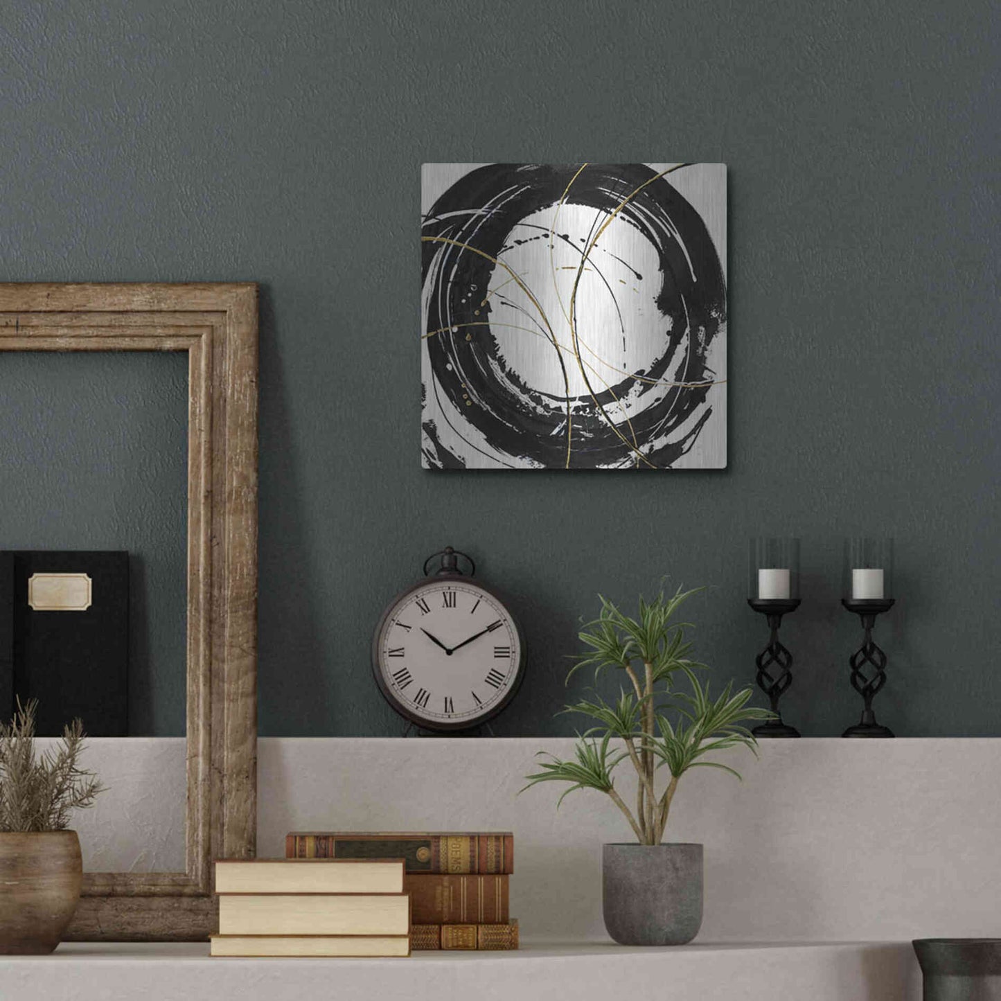 Luxe Metal Art 'Circular Web' by Chris Paschke, Metal Wall Art,12x12