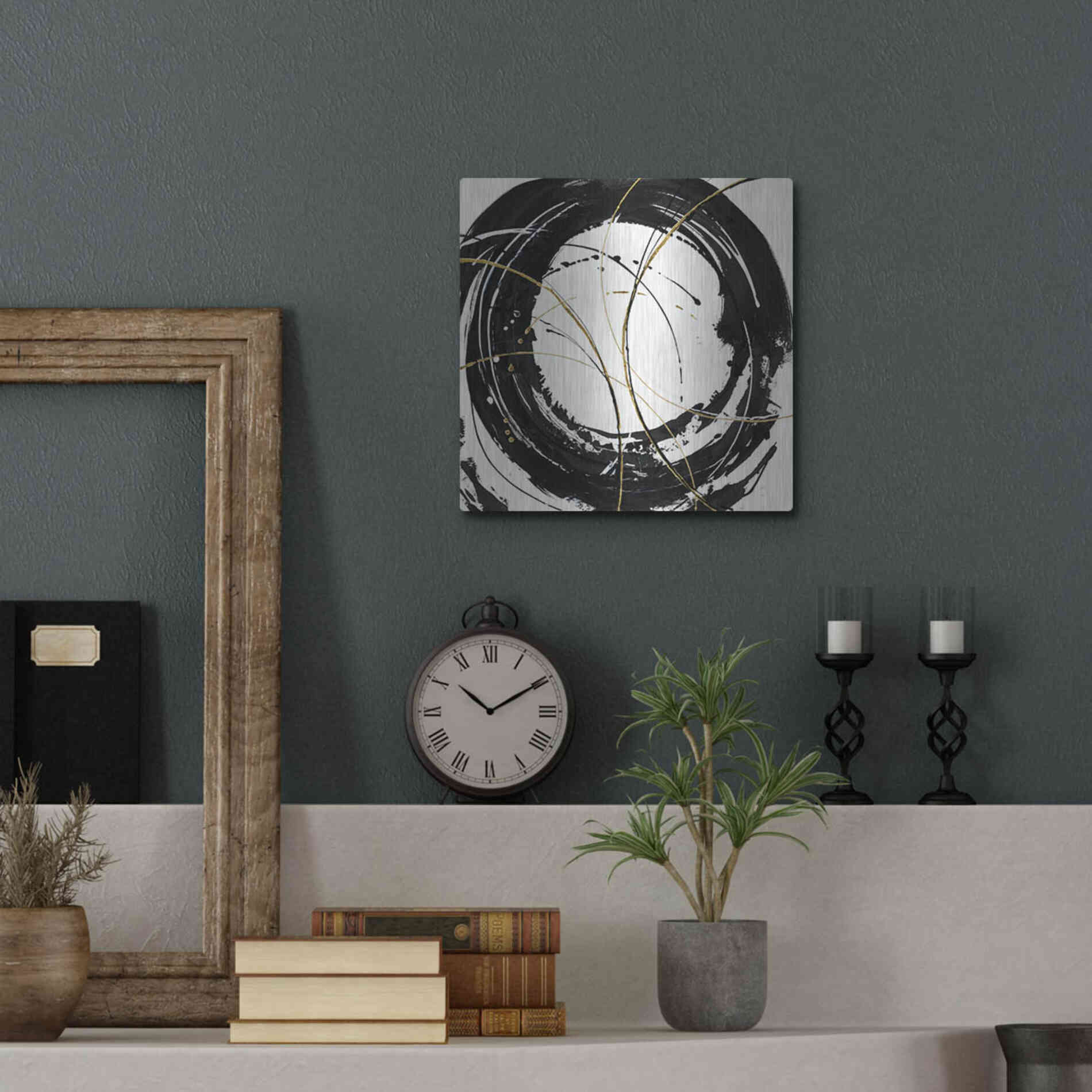 Luxe Metal Art 'Circular Web' by Chris Paschke, Metal Wall Art,12x12