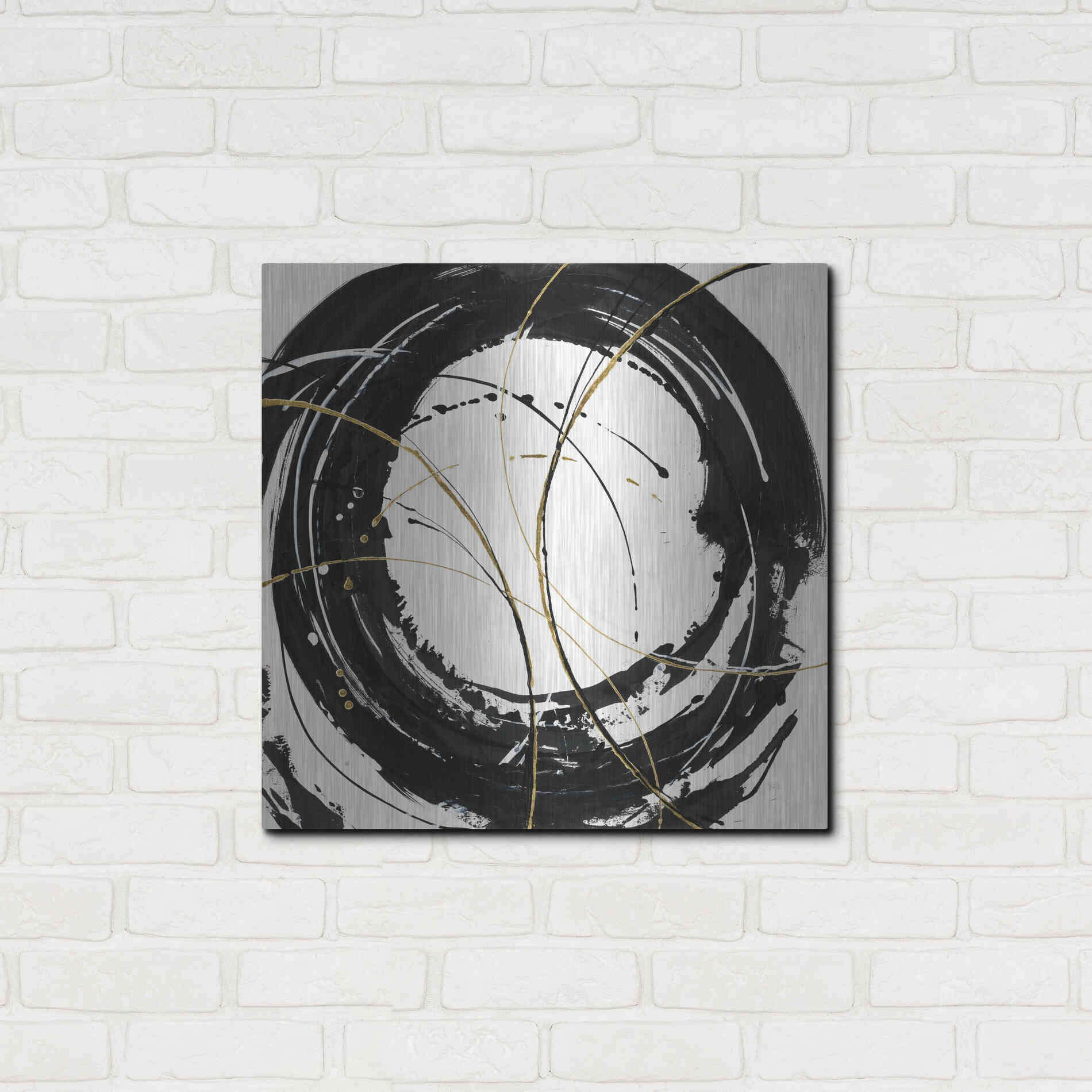 Luxe Metal Art 'Circular Web' by Chris Paschke, Metal Wall Art,24x24