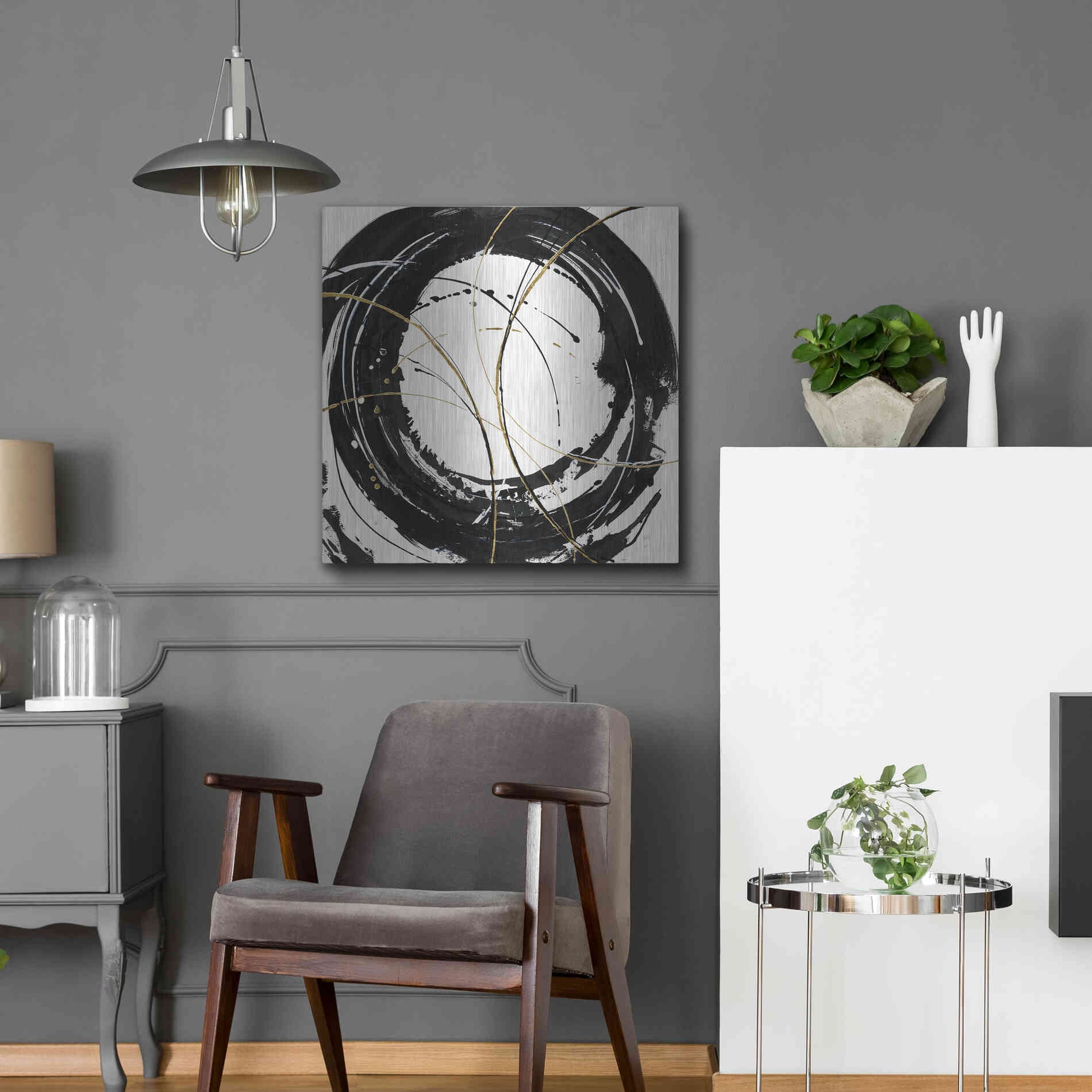Luxe Metal Art 'Circular Web' by Chris Paschke, Metal Wall Art,24x24
