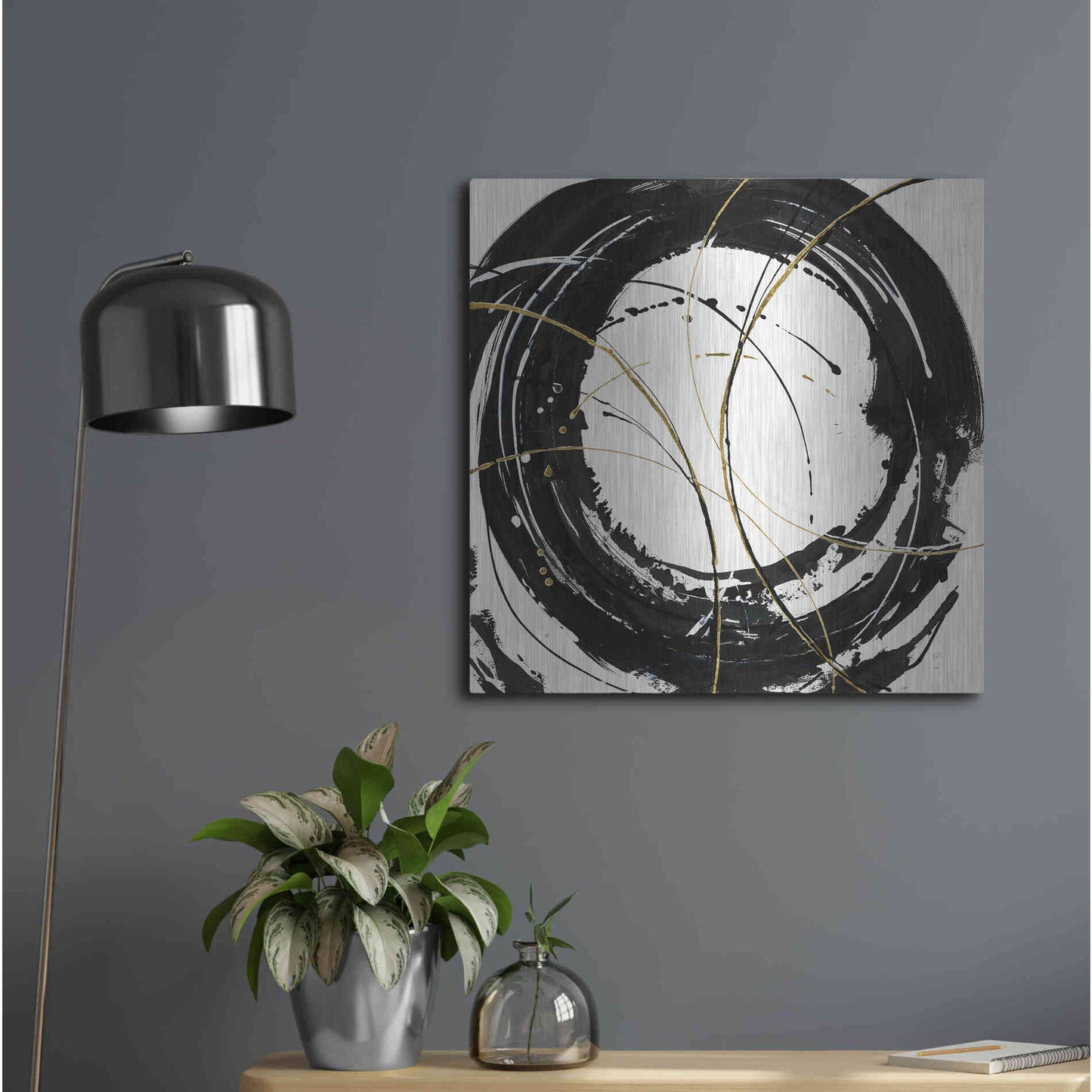 Luxe Metal Art 'Circular Web' by Chris Paschke, Metal Wall Art,24x24