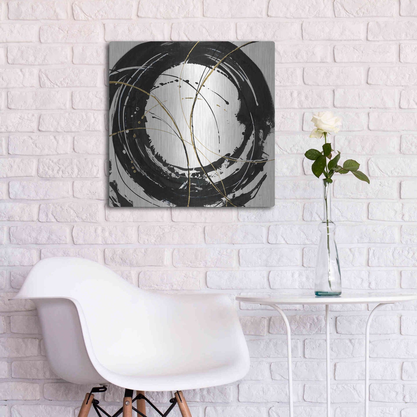 Luxe Metal Art 'Circular Web' by Chris Paschke, Metal Wall Art,24x24