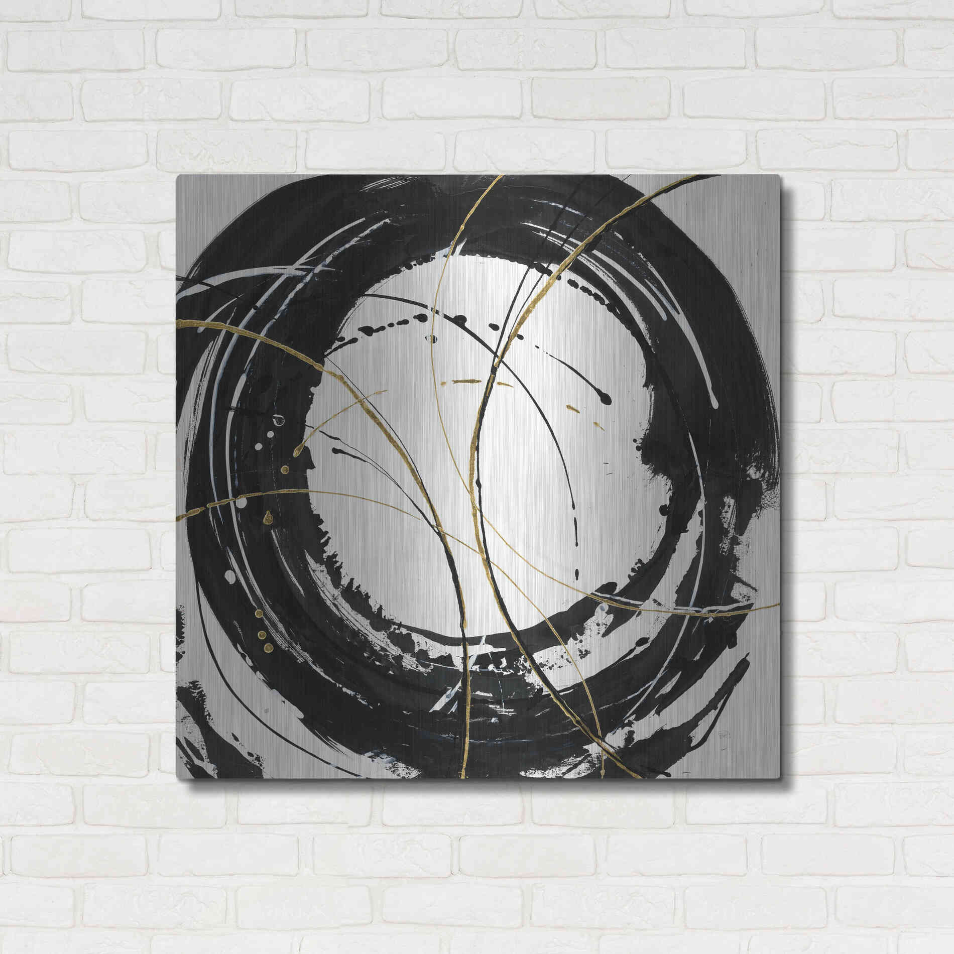 Luxe Metal Art 'Circular Web' by Chris Paschke, Metal Wall Art,36x36