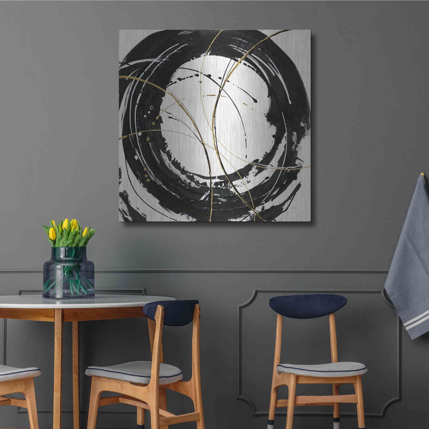 Luxe Metal Art 'Circular Web' by Chris Paschke, Metal Wall Art,36x36