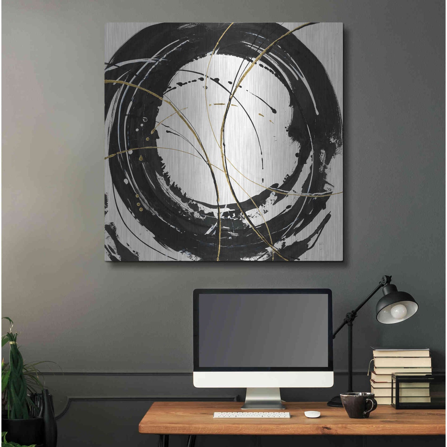 Luxe Metal Art 'Circular Web' by Chris Paschke, Metal Wall Art,36x36