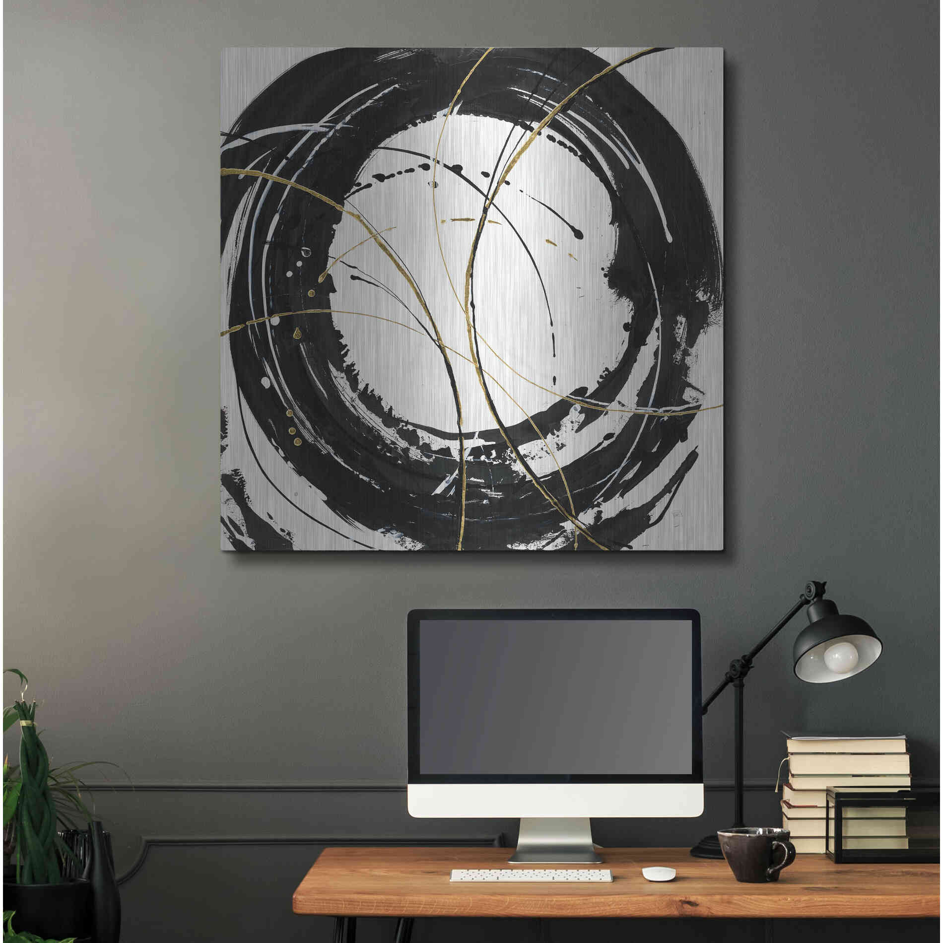 Luxe Metal Art 'Circular Web' by Chris Paschke, Metal Wall Art,36x36