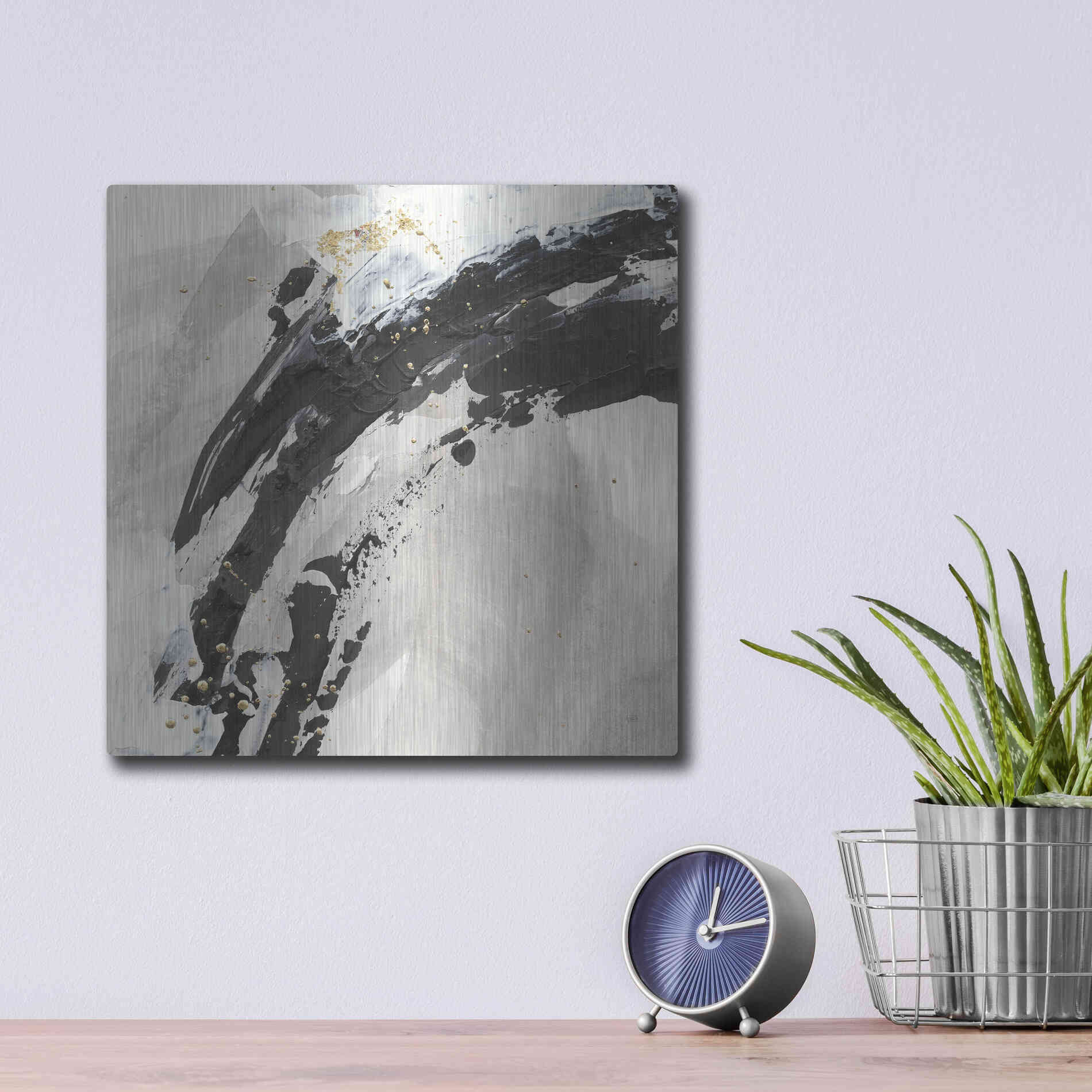 Luxe Metal Art 'Galaxy I' by Chris Paschke, Metal Wall Art,12x12