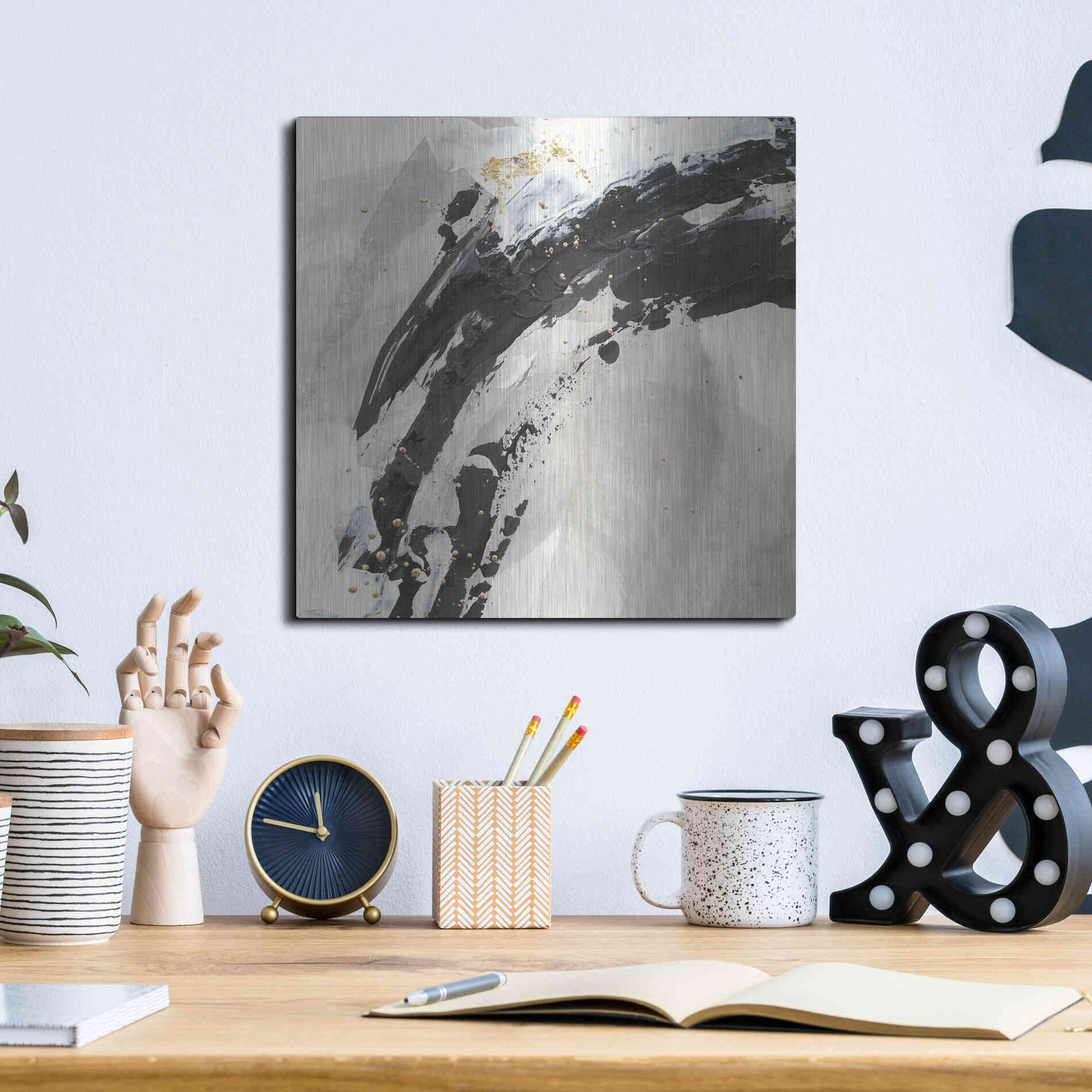 Luxe Metal Art 'Galaxy I' by Chris Paschke, Metal Wall Art,12x12