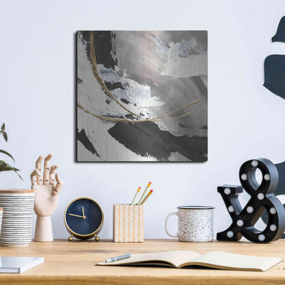 Luxe Metal Art 'Gilded Arcs I' by Chris Paschke, Metal Wall Art,12x12