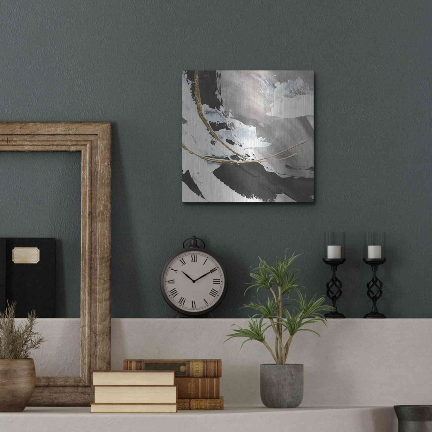 Luxe Metal Art 'Gilded Arcs I' by Chris Paschke, Metal Wall Art,12x12