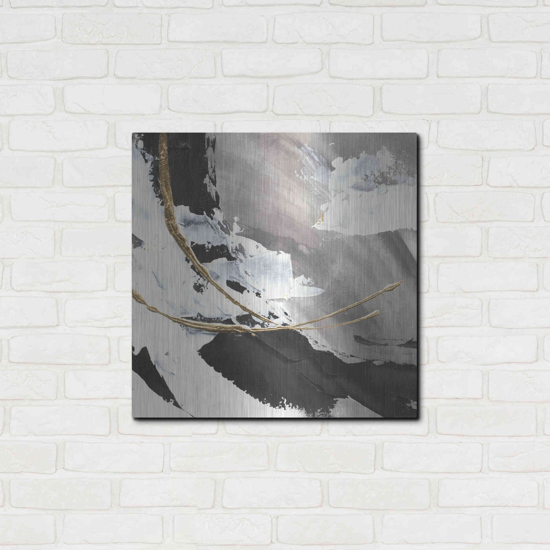 Luxe Metal Art 'Gilded Arcs I' by Chris Paschke, Metal Wall Art,24x24