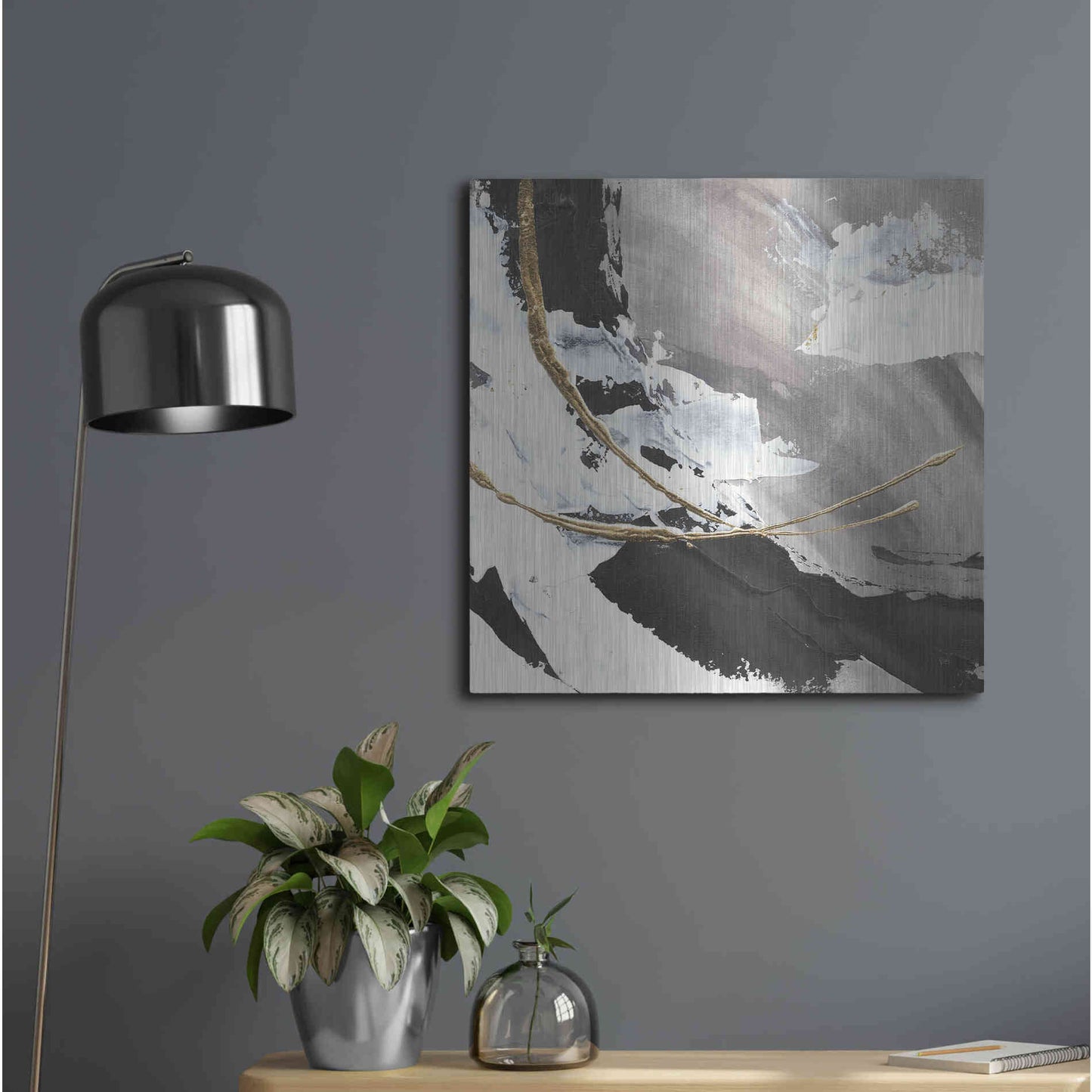 Luxe Metal Art 'Gilded Arcs I' by Chris Paschke, Metal Wall Art,24x24