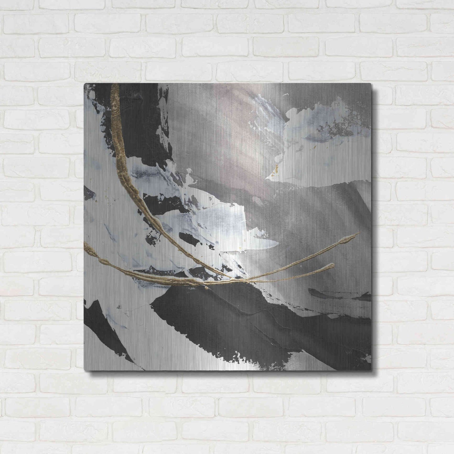 Luxe Metal Art 'Gilded Arcs I' by Chris Paschke, Metal Wall Art,36x36