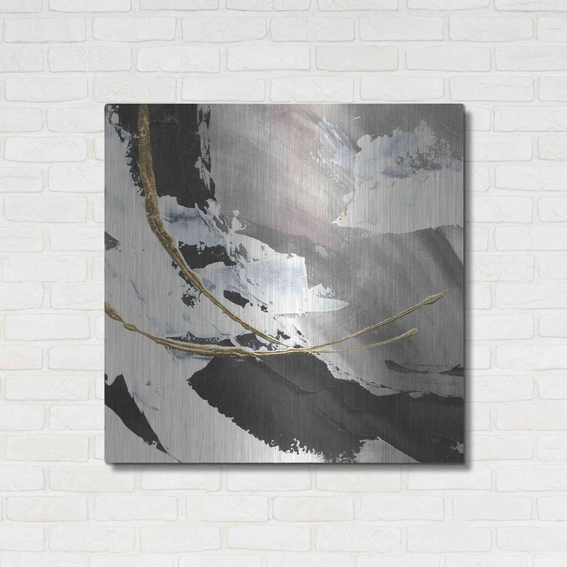 Luxe Metal Art 'Gilded Arcs I' by Chris Paschke, Metal Wall Art,36x36