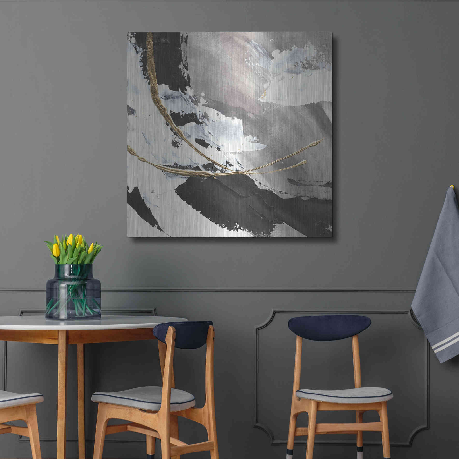 Luxe Metal Art 'Gilded Arcs I' by Chris Paschke, Metal Wall Art,36x36