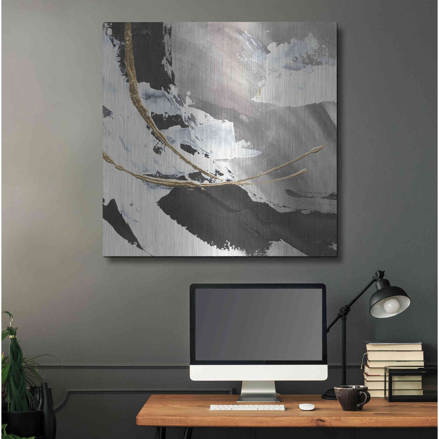 Luxe Metal Art 'Gilded Arcs I' by Chris Paschke, Metal Wall Art,36x36