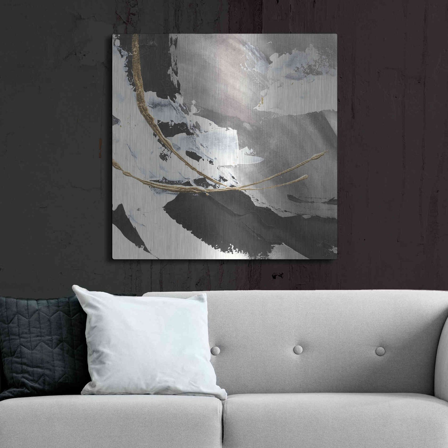 Luxe Metal Art 'Gilded Arcs I' by Chris Paschke, Metal Wall Art,36x36