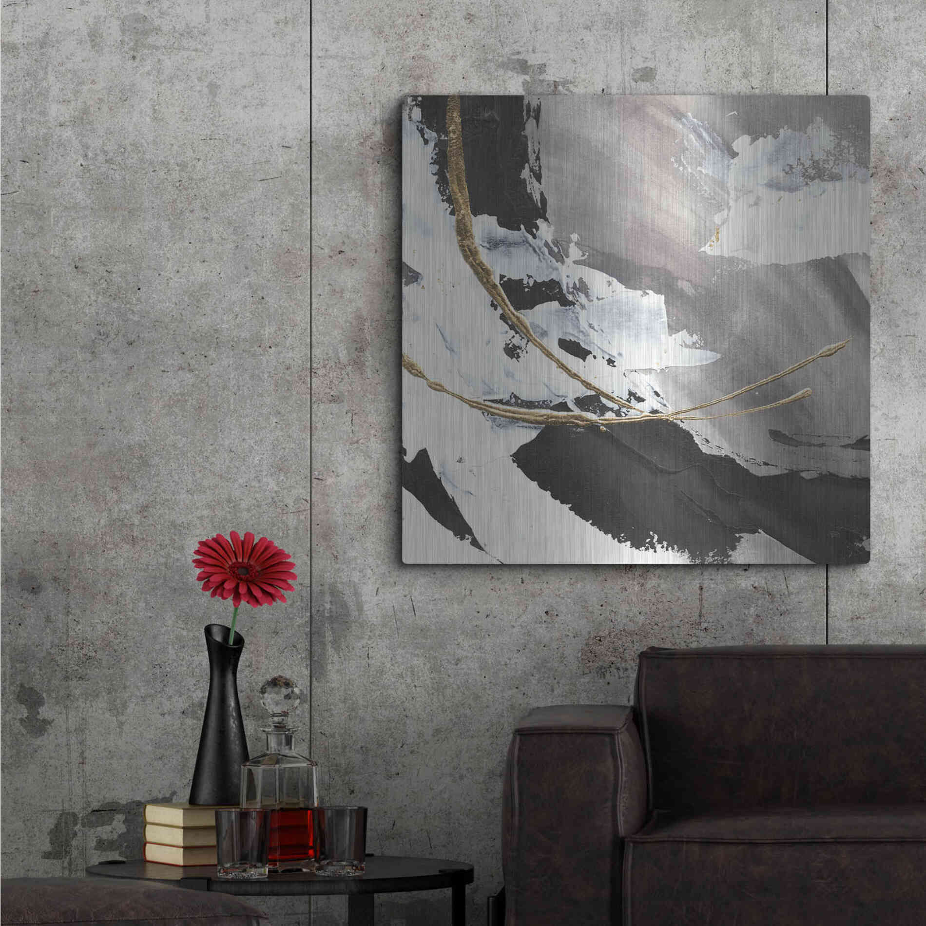 Luxe Metal Art 'Gilded Arcs I' by Chris Paschke, Metal Wall Art,36x36