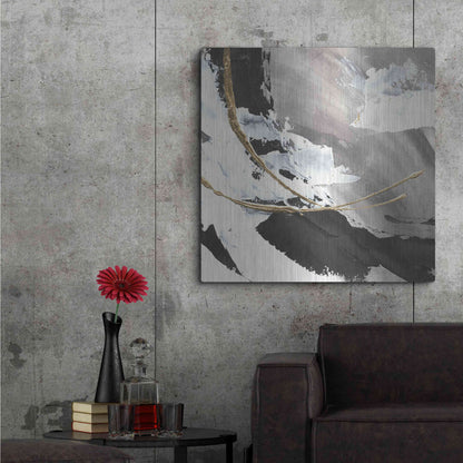 Luxe Metal Art 'Gilded Arcs I' by Chris Paschke, Metal Wall Art,36x36