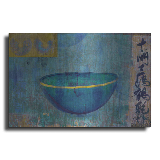 Luxe Metal Art 'Blue Bowl' by Elena Ray, Metal Wall Art