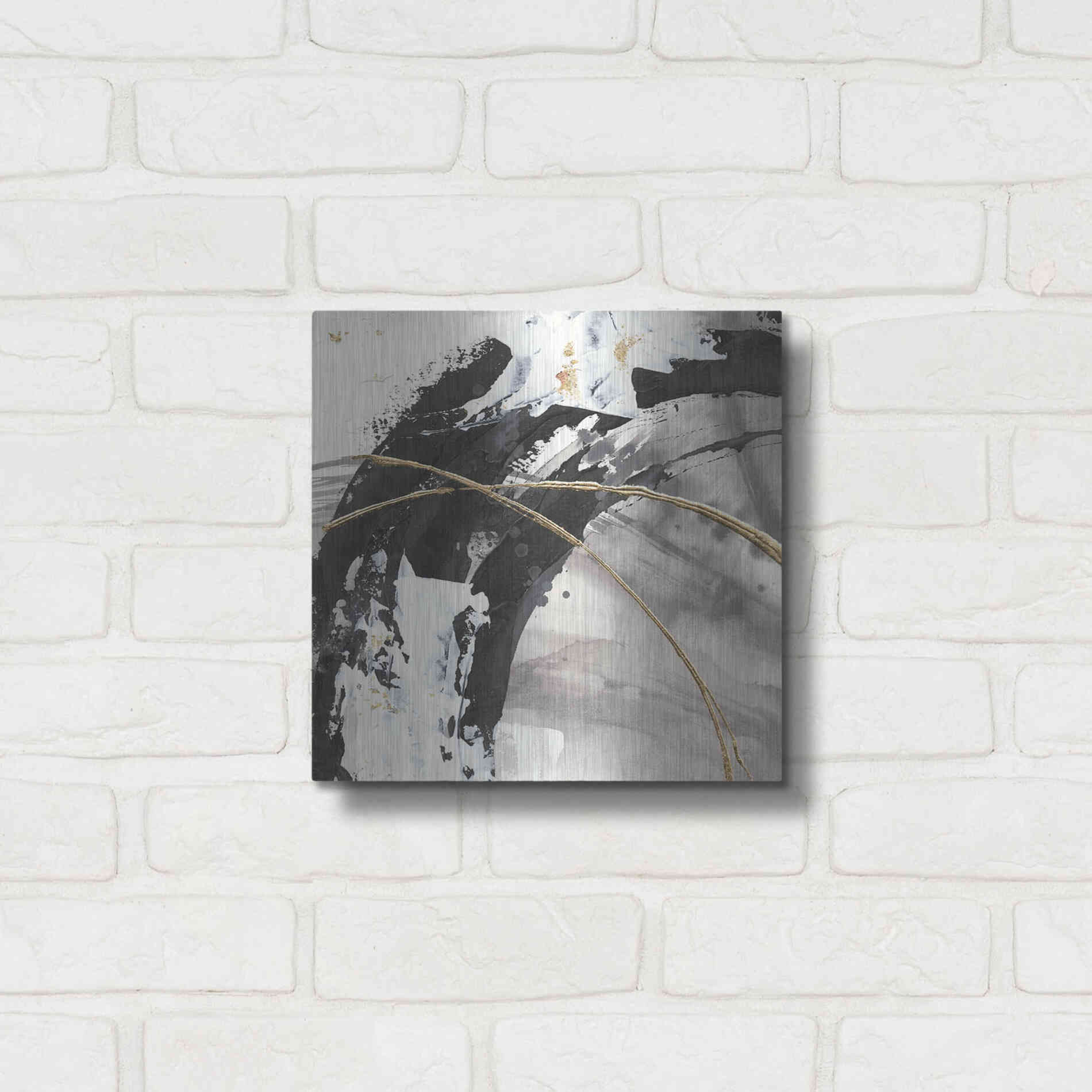 Luxe Metal Art 'Gilded Arcs II' by Chris Paschke, Metal Wall Art,12x12