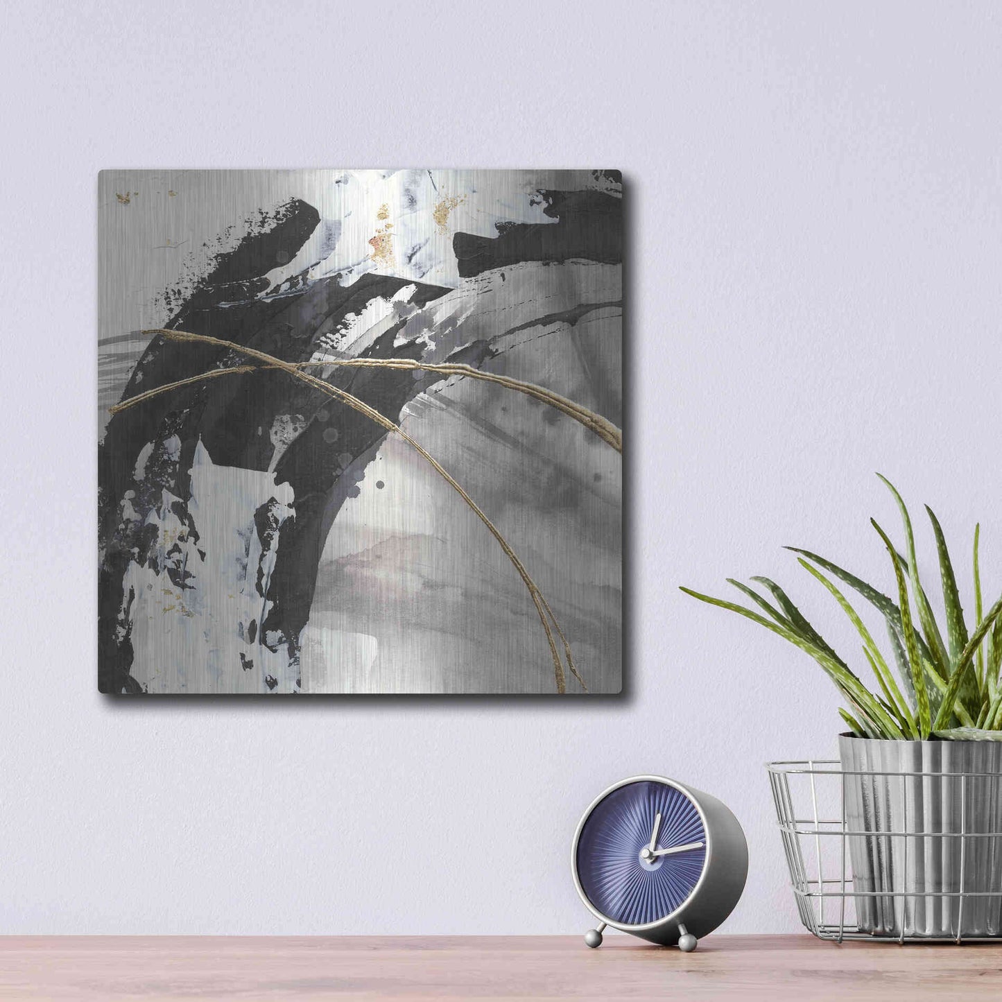 Luxe Metal Art 'Gilded Arcs II' by Chris Paschke, Metal Wall Art,12x12