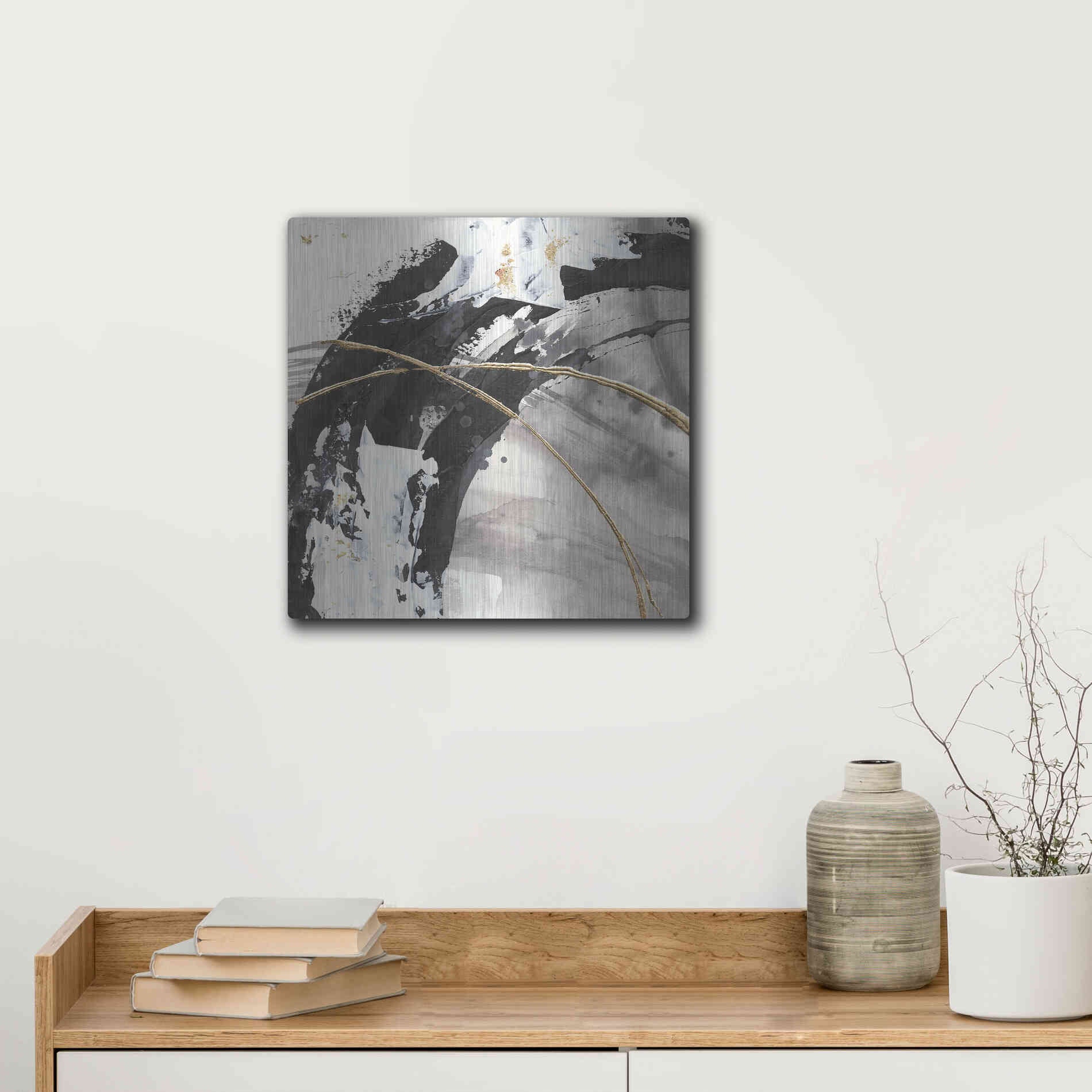 Luxe Metal Art 'Gilded Arcs II' by Chris Paschke, Metal Wall Art,12x12