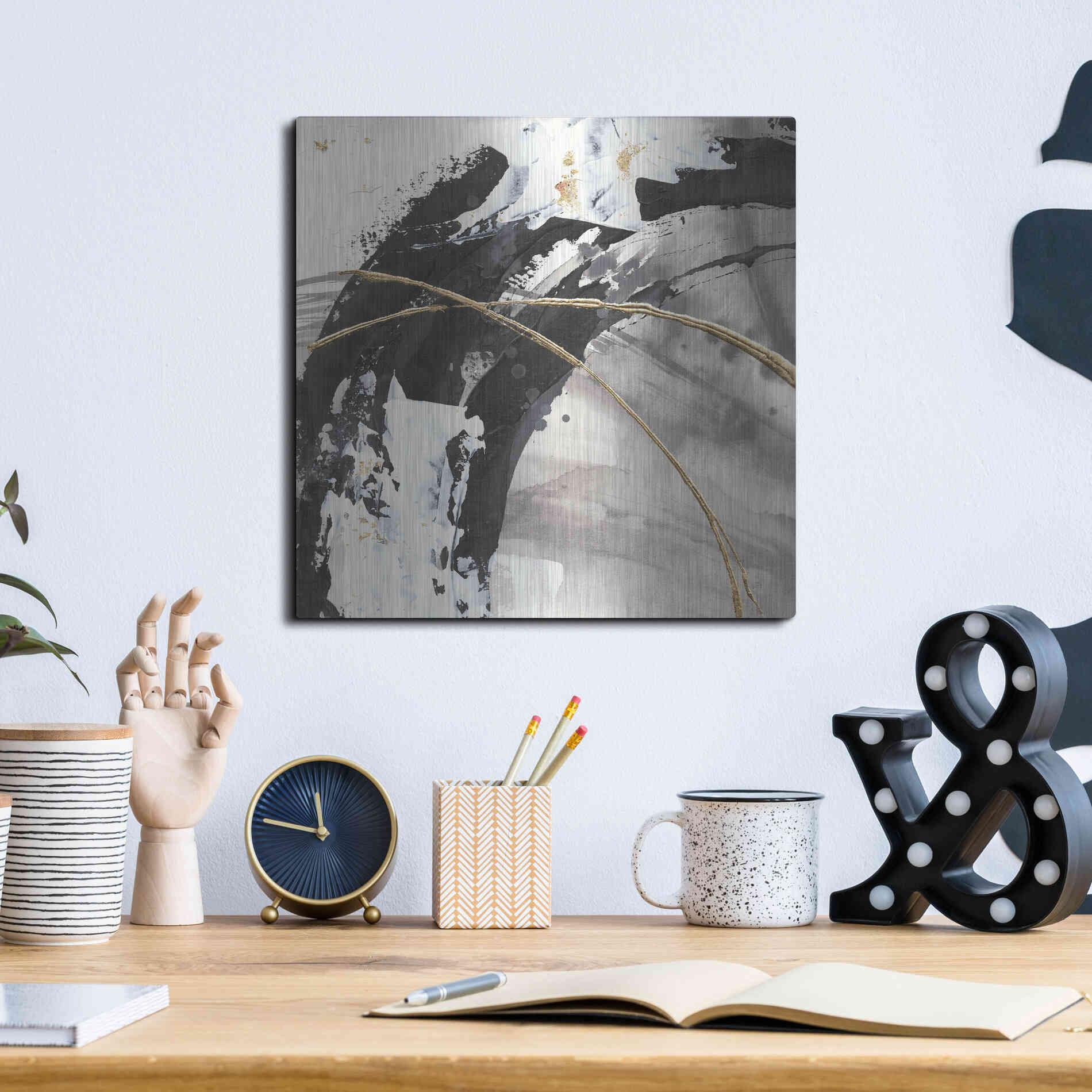 Luxe Metal Art 'Gilded Arcs II' by Chris Paschke, Metal Wall Art,12x12