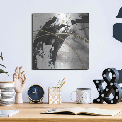 Luxe Metal Art 'Gilded Arcs II' by Chris Paschke, Metal Wall Art,12x12