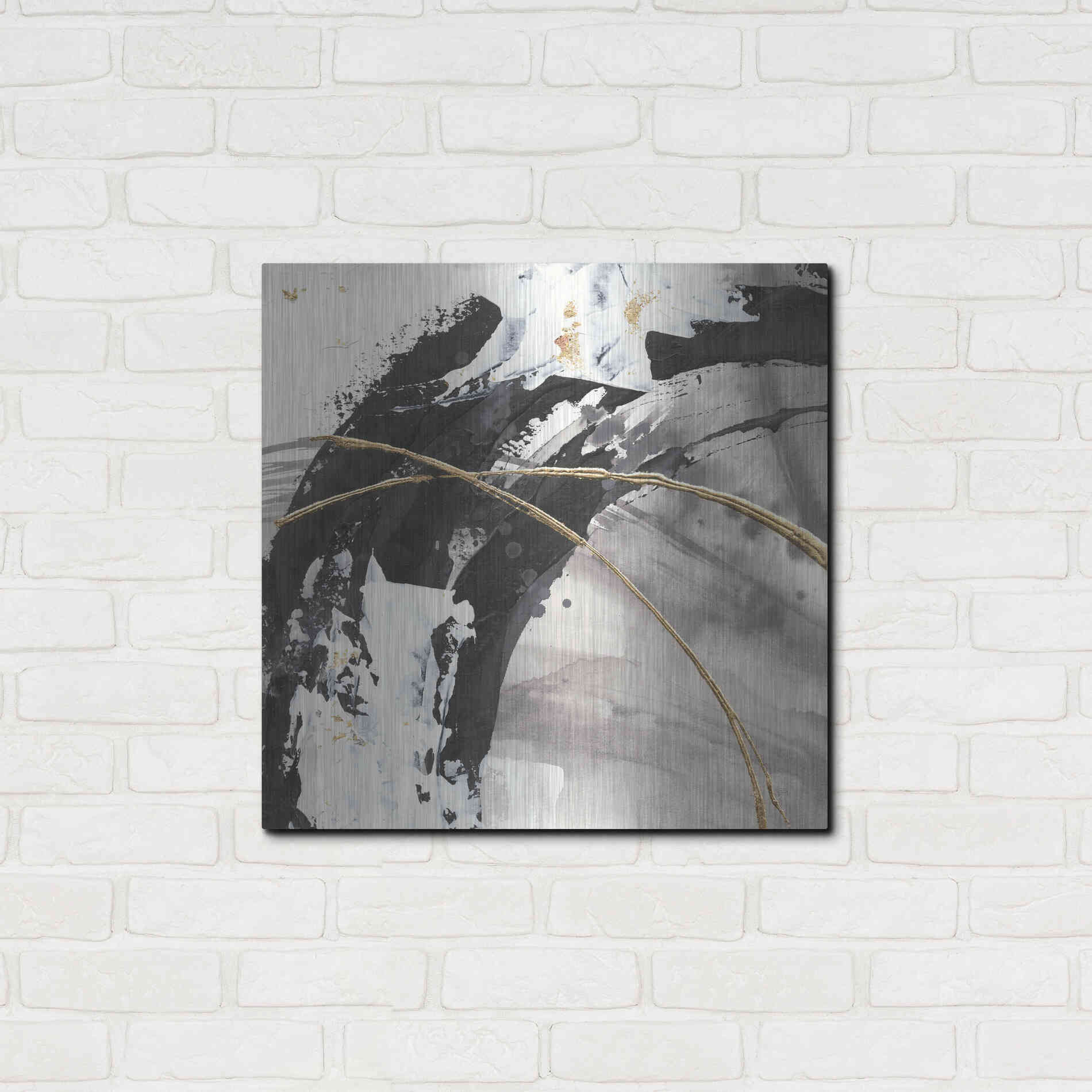 Luxe Metal Art 'Gilded Arcs II' by Chris Paschke, Metal Wall Art,24x24