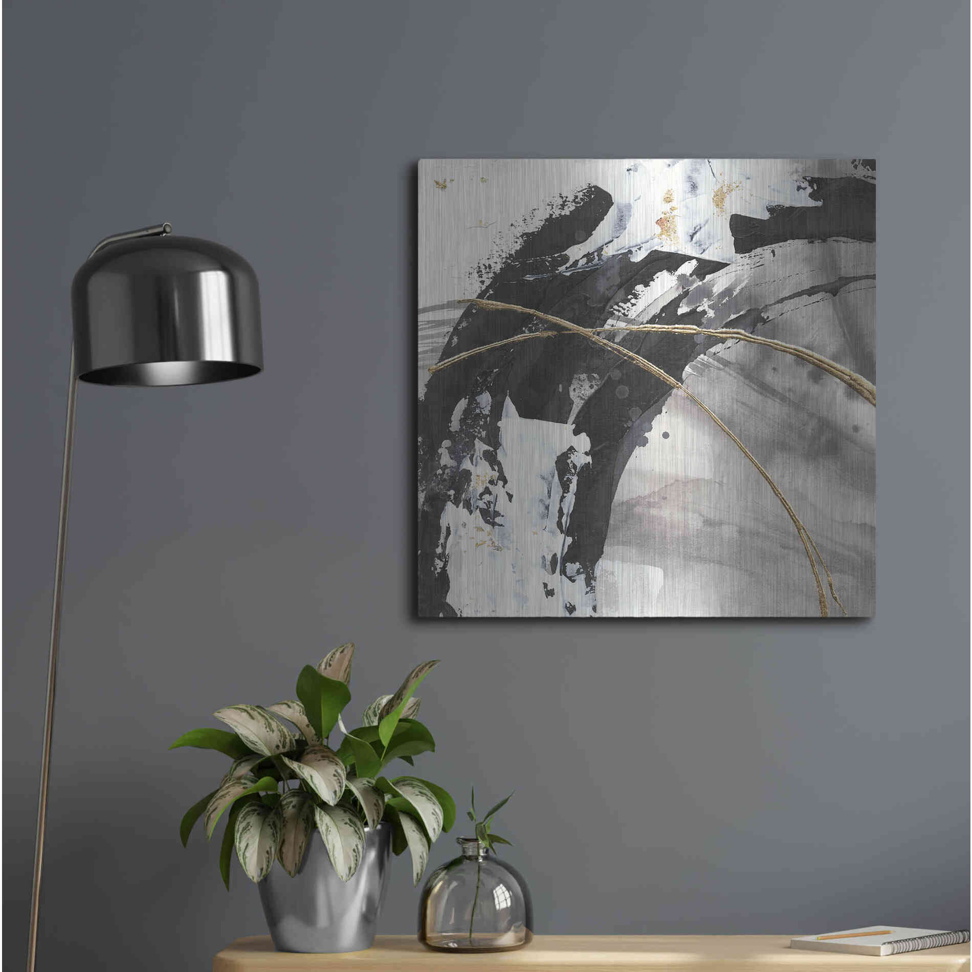 Luxe Metal Art 'Gilded Arcs II' by Chris Paschke, Metal Wall Art,24x24
