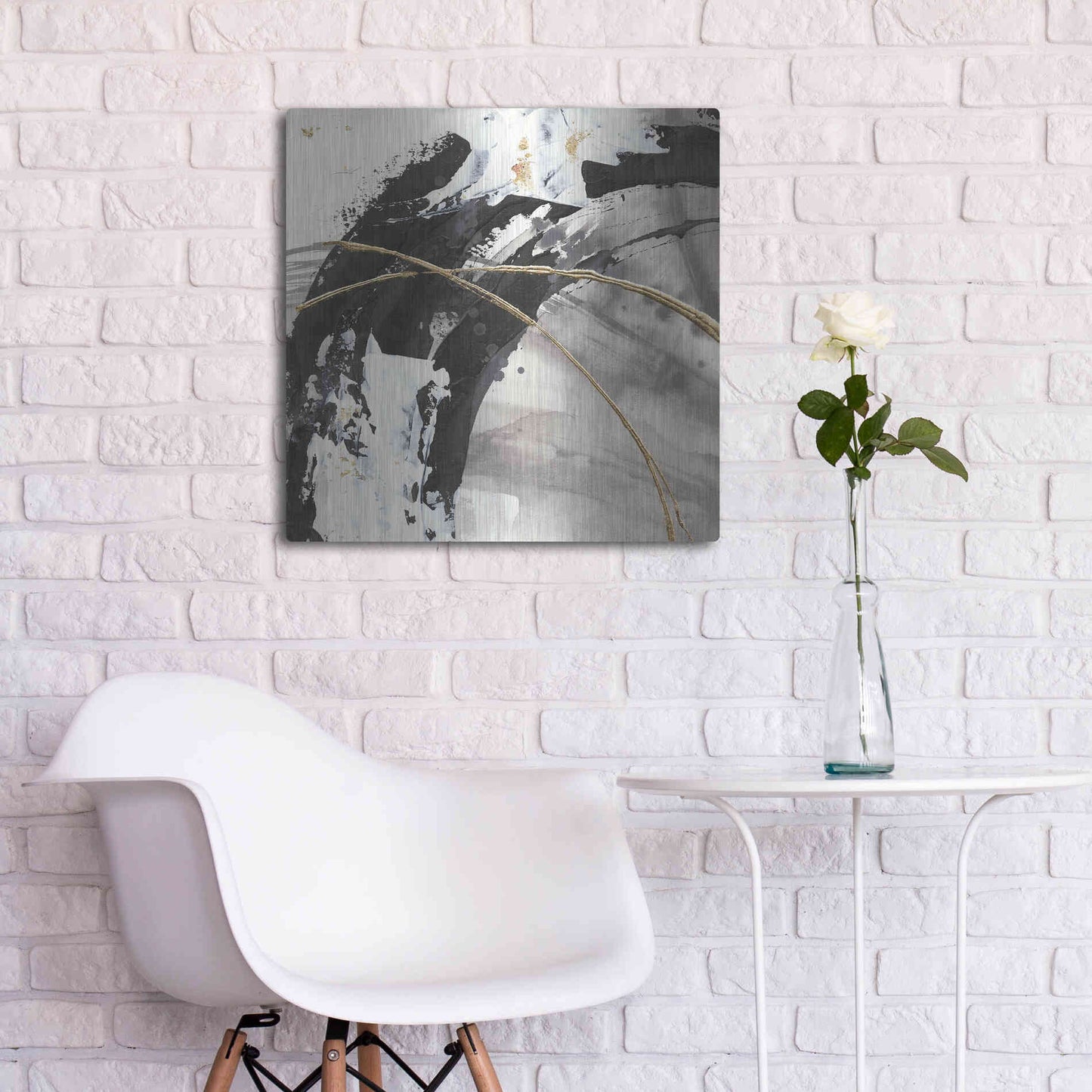 Luxe Metal Art 'Gilded Arcs II' by Chris Paschke, Metal Wall Art,24x24