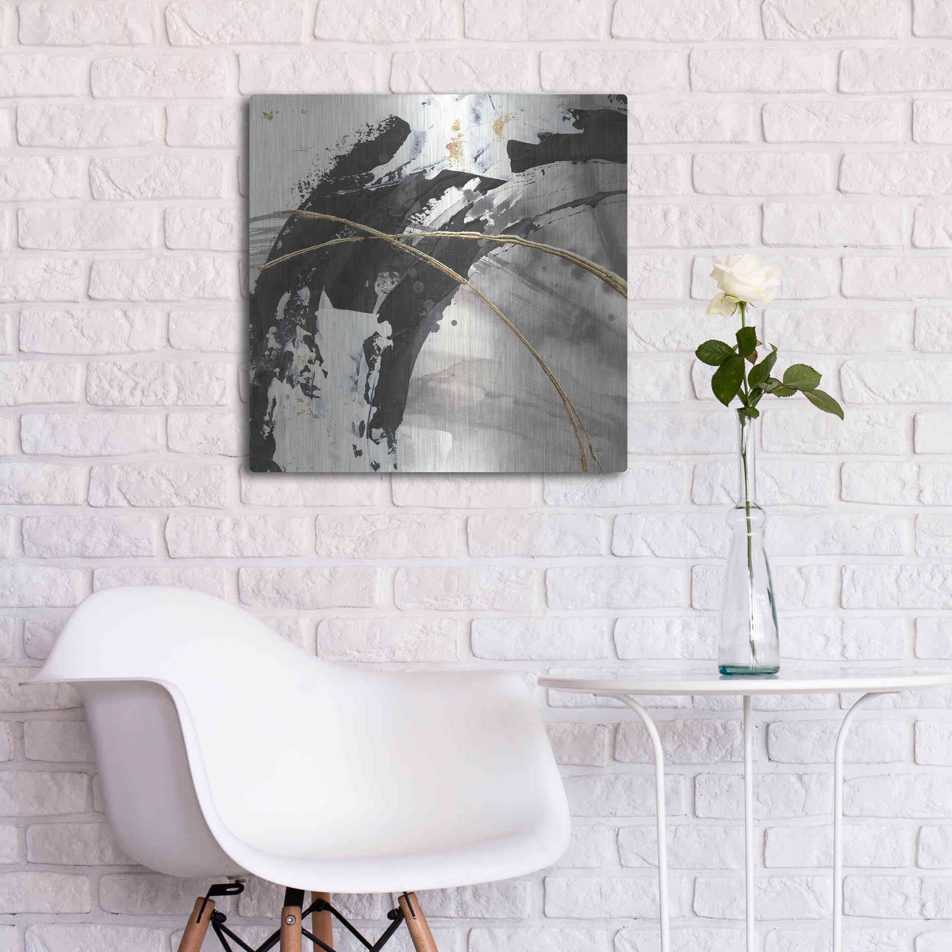 Luxe Metal Art 'Gilded Arcs II' by Chris Paschke, Metal Wall Art,24x24
