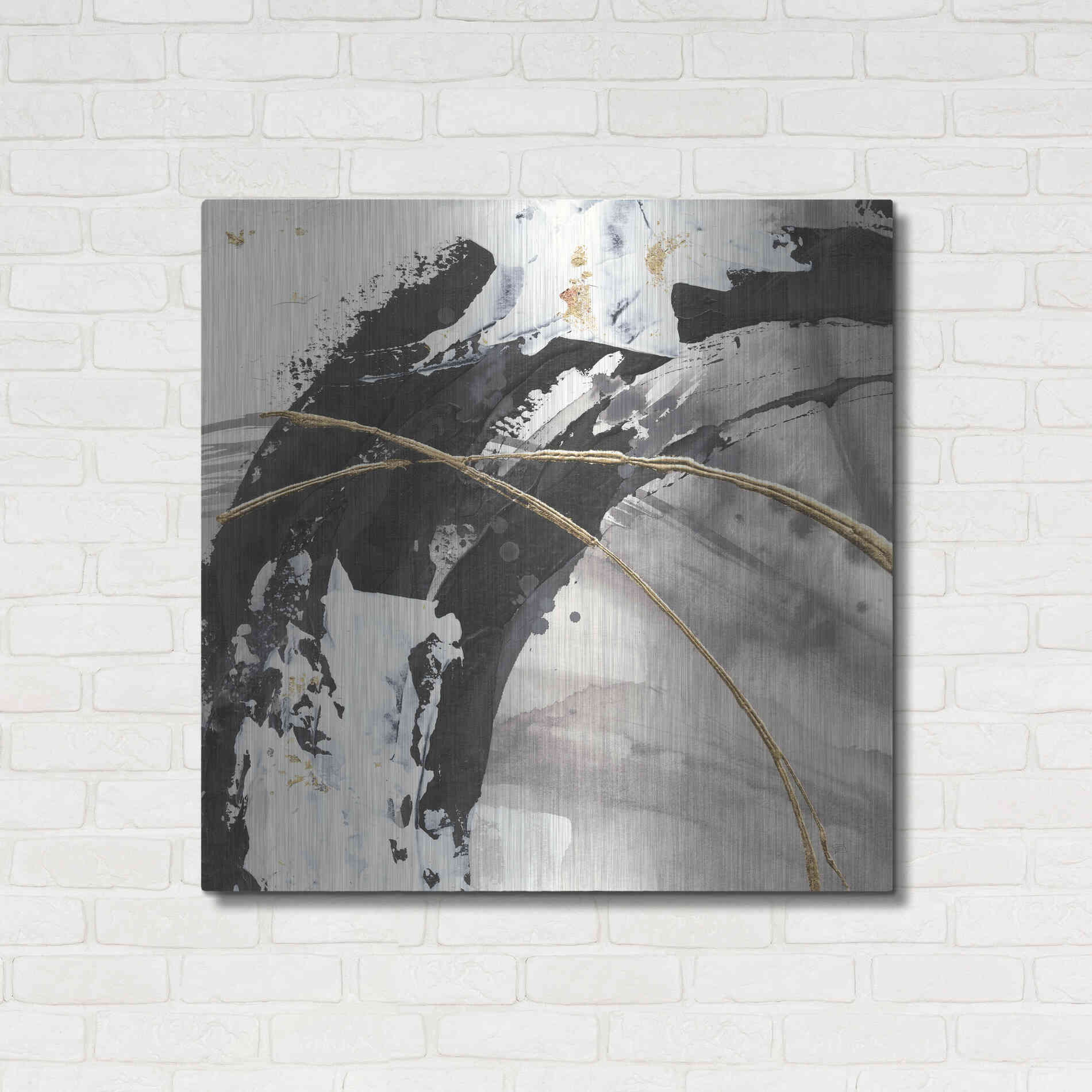 Luxe Metal Art 'Gilded Arcs II' by Chris Paschke, Metal Wall Art,36x36