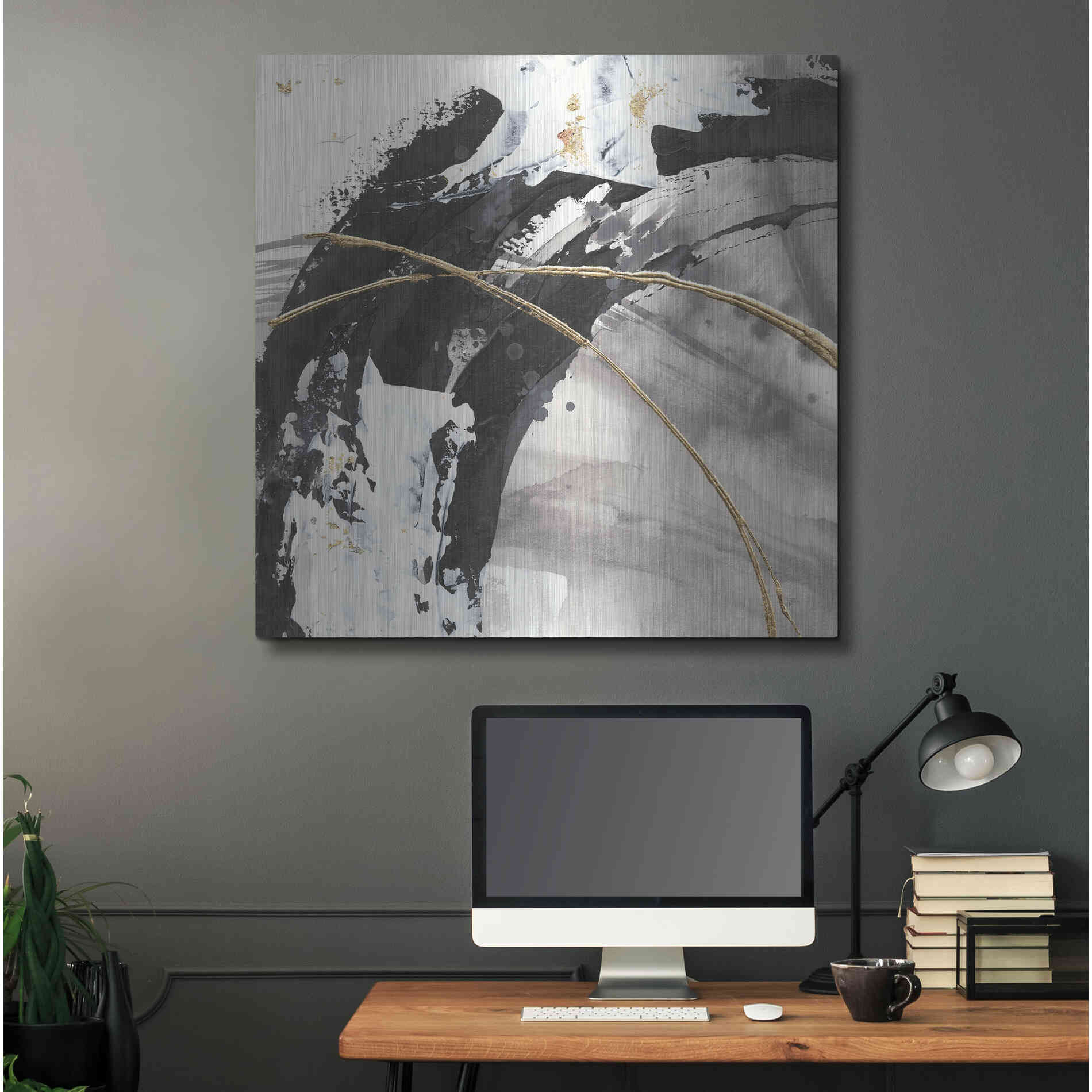 Luxe Metal Art 'Gilded Arcs II' by Chris Paschke, Metal Wall Art,36x36