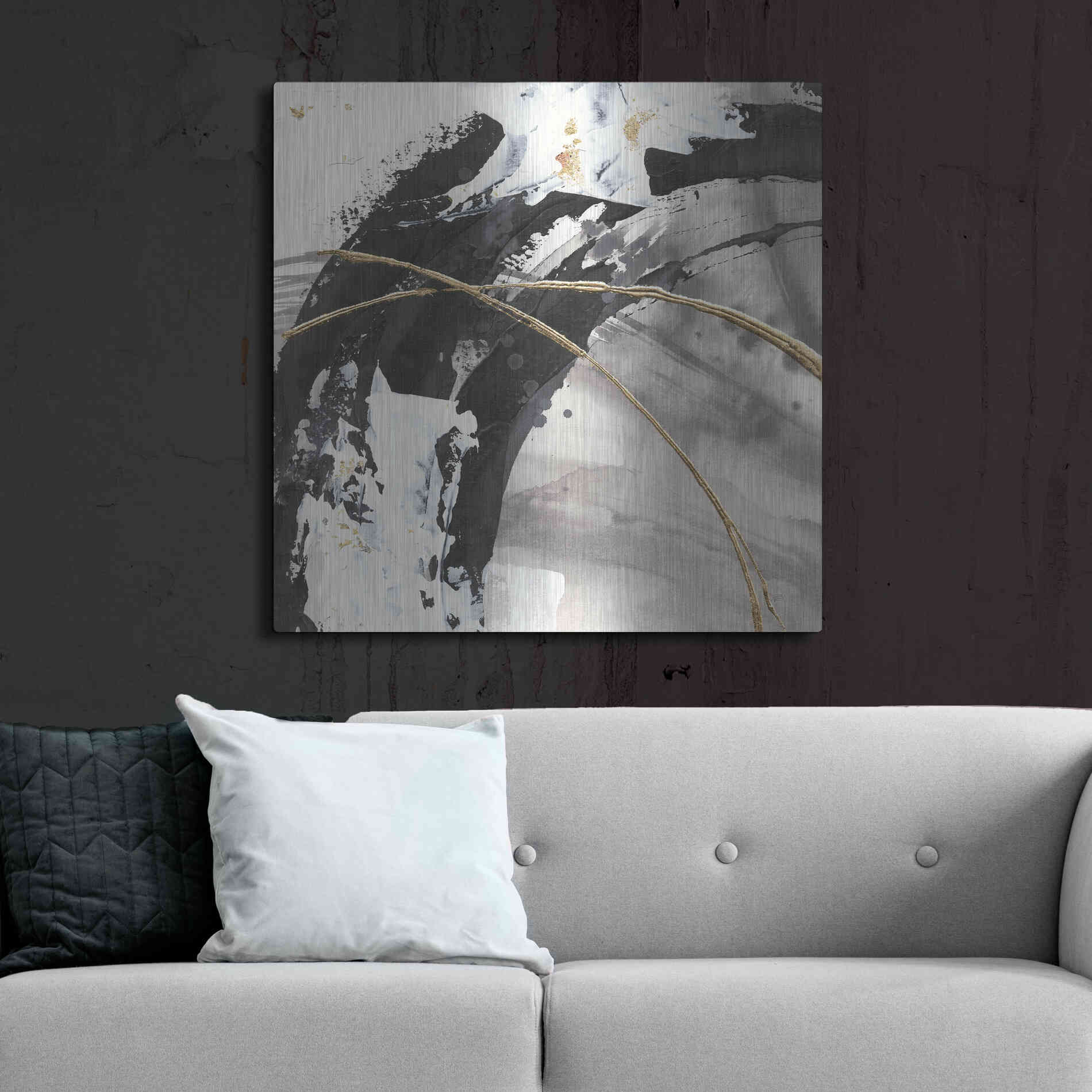 Luxe Metal Art 'Gilded Arcs II' by Chris Paschke, Metal Wall Art,36x36
