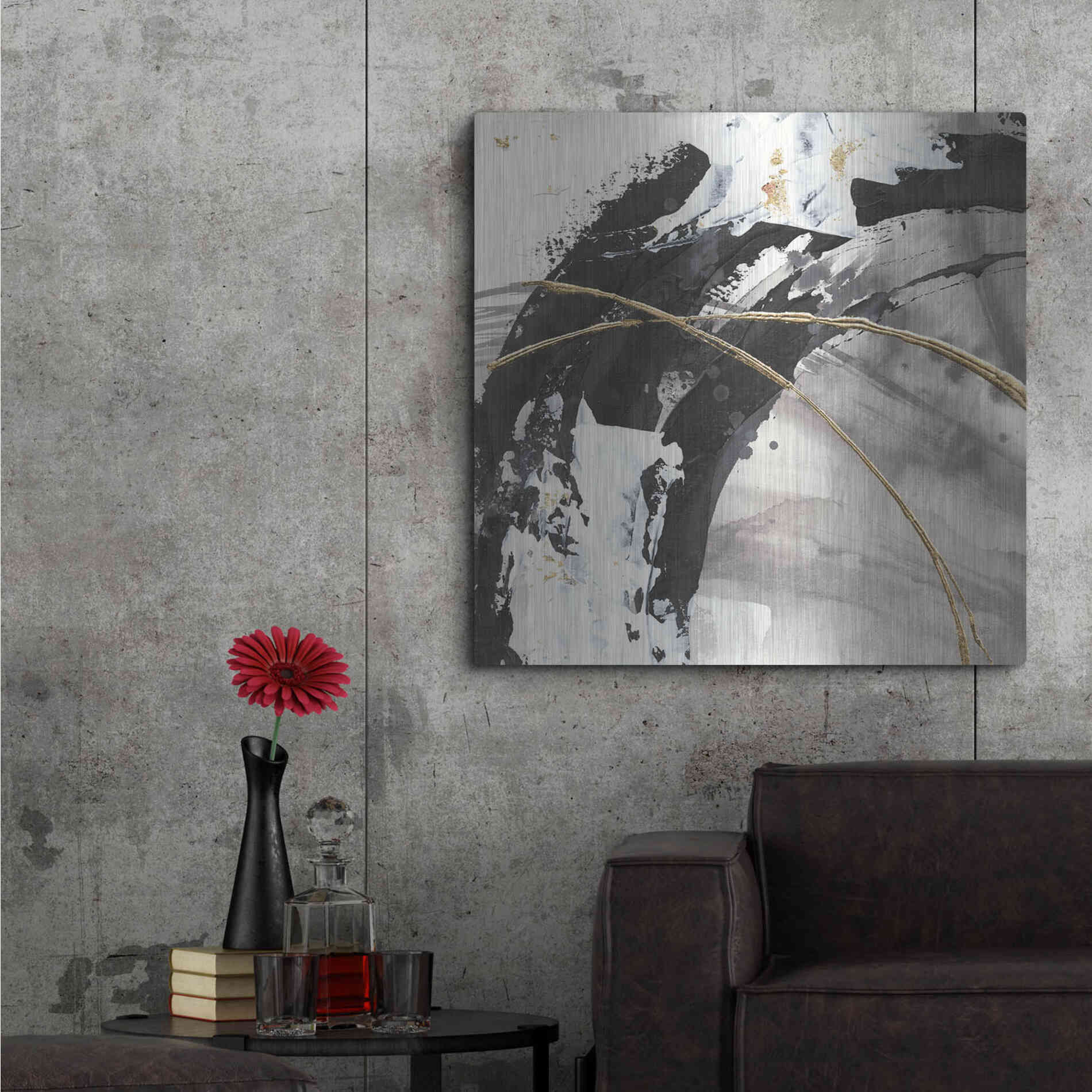 Luxe Metal Art 'Gilded Arcs II' by Chris Paschke, Metal Wall Art,36x36