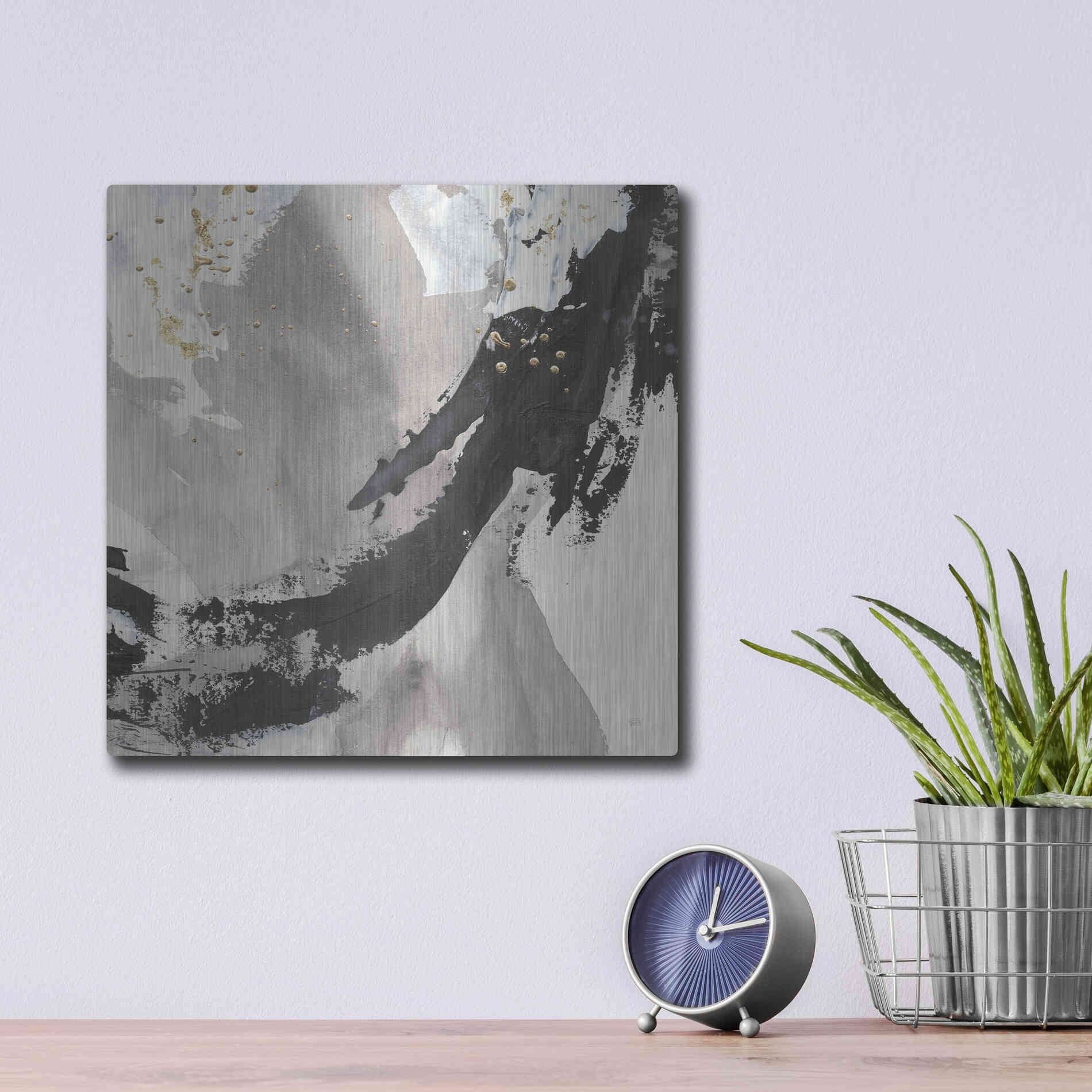 Luxe Metal Art 'Galaxy II' by Chris Paschke, Metal Wall Art,12x12