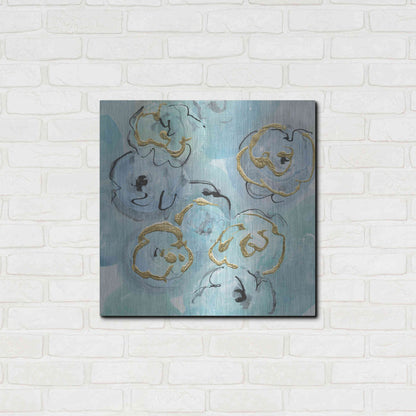 Luxe Metal Art 'Gold Edged Teal I' by Chris Paschke, Metal Wall Art,24x24