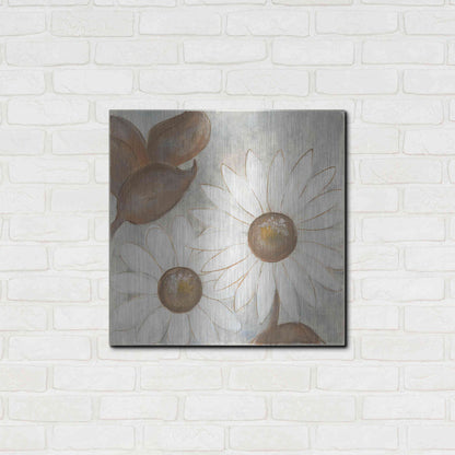 Luxe Metal Art 'Daisy Do I Neutral' by Chris Paschke, Metal Wall Art,24x24