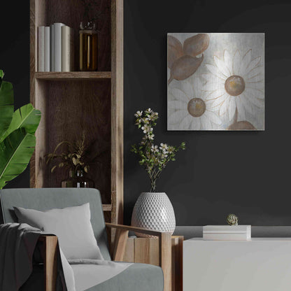 Luxe Metal Art 'Daisy Do I Neutral' by Chris Paschke, Metal Wall Art,24x24