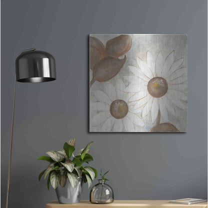 Luxe Metal Art 'Daisy Do I Neutral' by Chris Paschke, Metal Wall Art,24x24