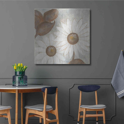 Luxe Metal Art 'Daisy Do I Neutral' by Chris Paschke, Metal Wall Art,36x36