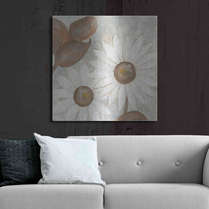 Luxe Metal Art 'Daisy Do I Neutral' by Chris Paschke, Metal Wall Art,36x36